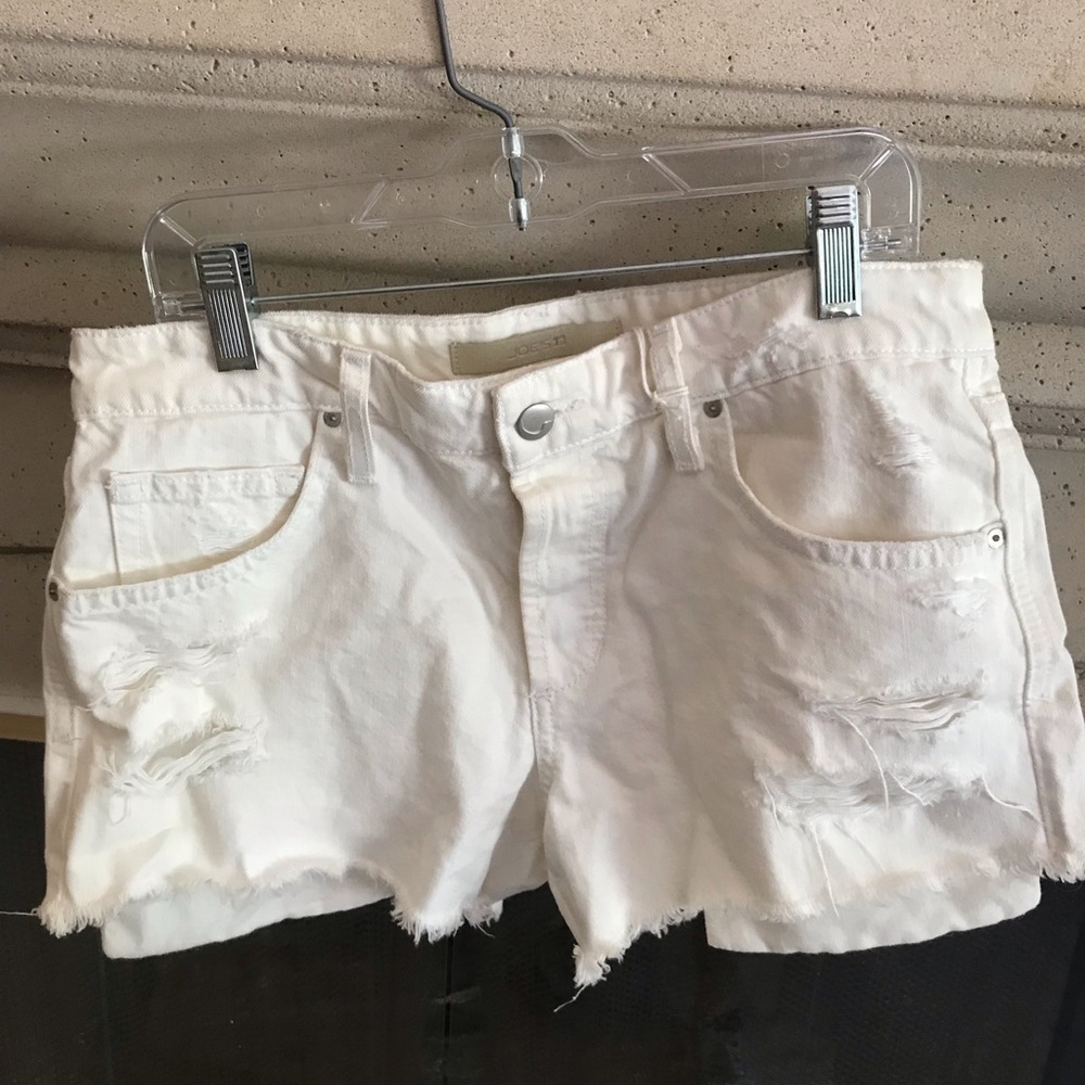 Joe’s Denim white cut off shorts